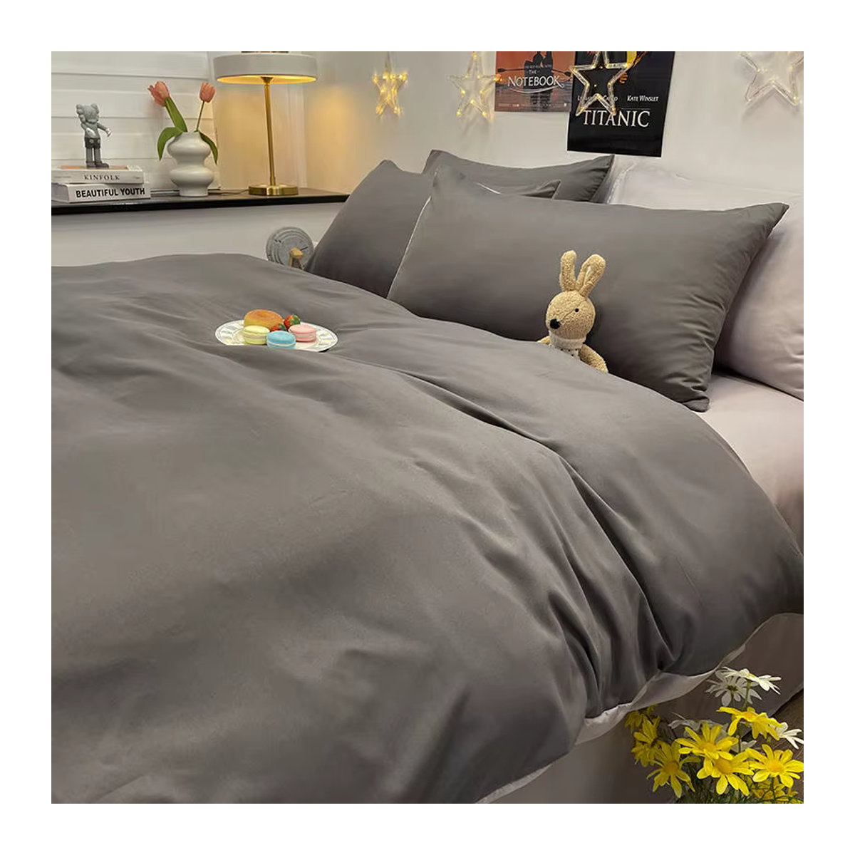 Bonenjoy Bettbezug Nordica Cama Dunkelgrau für Doppelbett Queen-/King-Size 150 cm - Bild 2