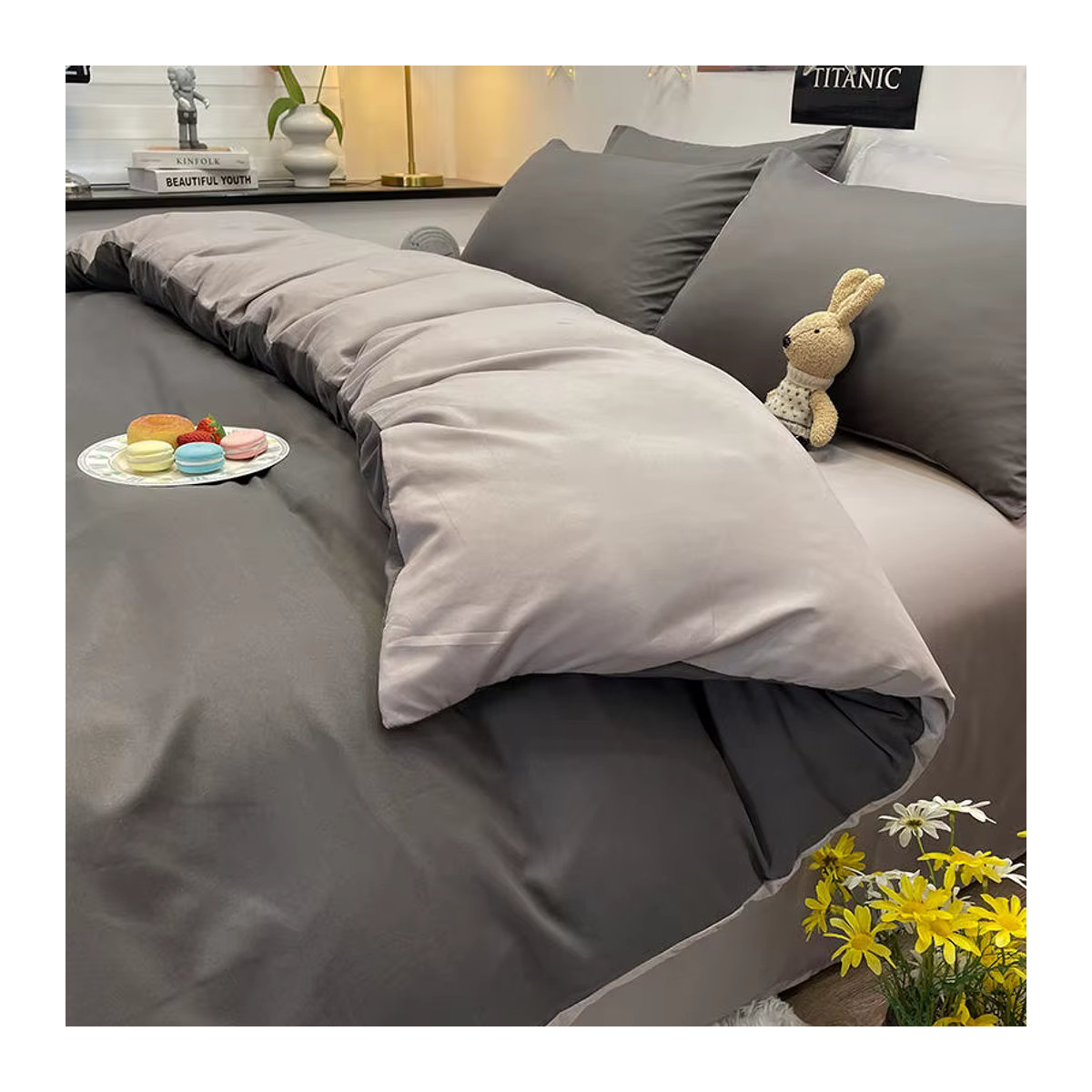 Bonenjoy Bettbezug Nordica Cama Dunkelgrau für Doppelbett Queen-/King-Size 150 cm - Bild 3