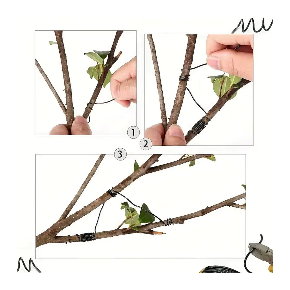 Bonsai-Trainingsdraht aus eloxiertem Aluminium in Schwarz, 4 verschiedene Stärken von 1,0 mm bis 2,0 mm, Länge: 500 cm pro Stück - Bild 5