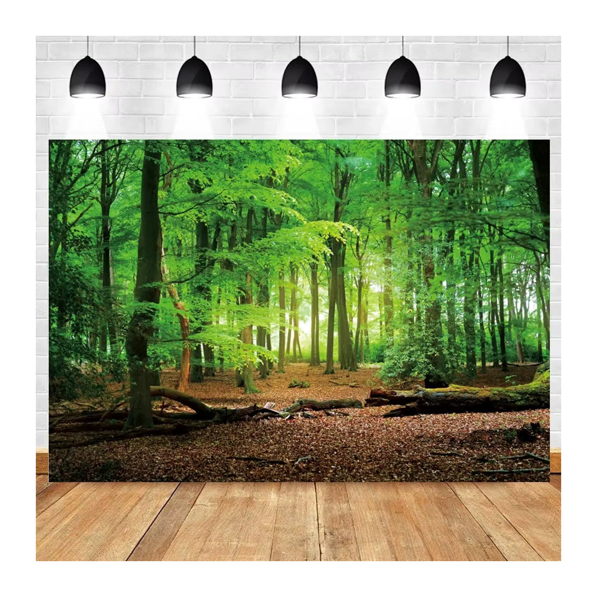 Bonvvie Fotohintergrund Frühlingswald in Grün, rechteckiger Tropischer Dschungel-Regenwald-Hintergrund für Fotografie und Abenteuer - Bild 2