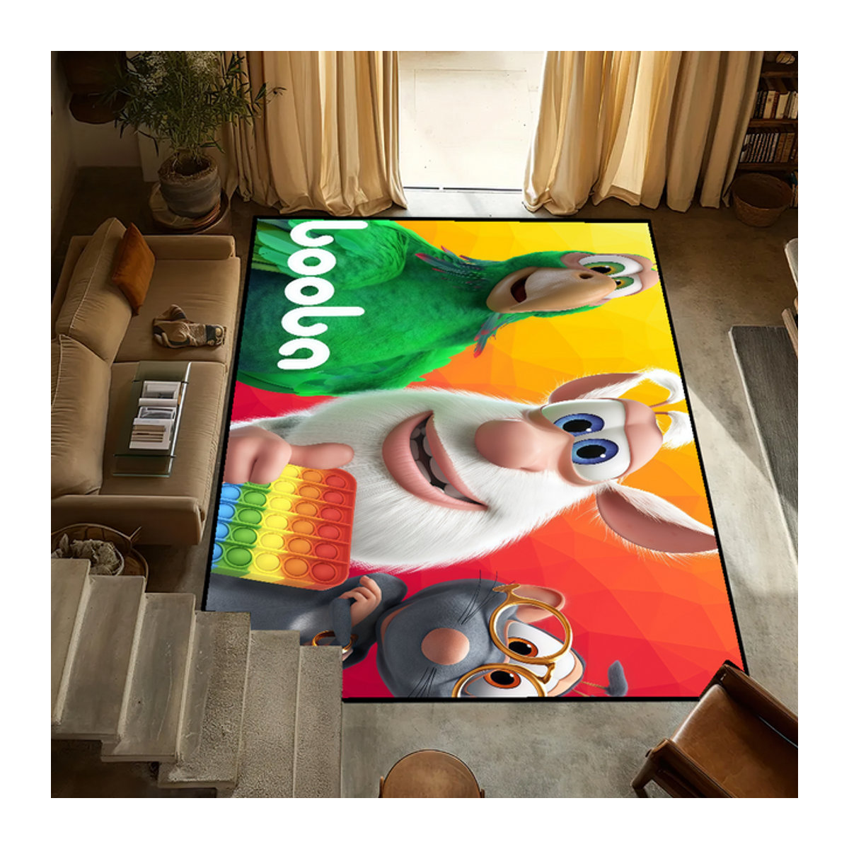 Booba Cartoon Fußmatte mehrfarbig für Wohnzimmer, Schlafzimmer oder Bad - Bild 1
