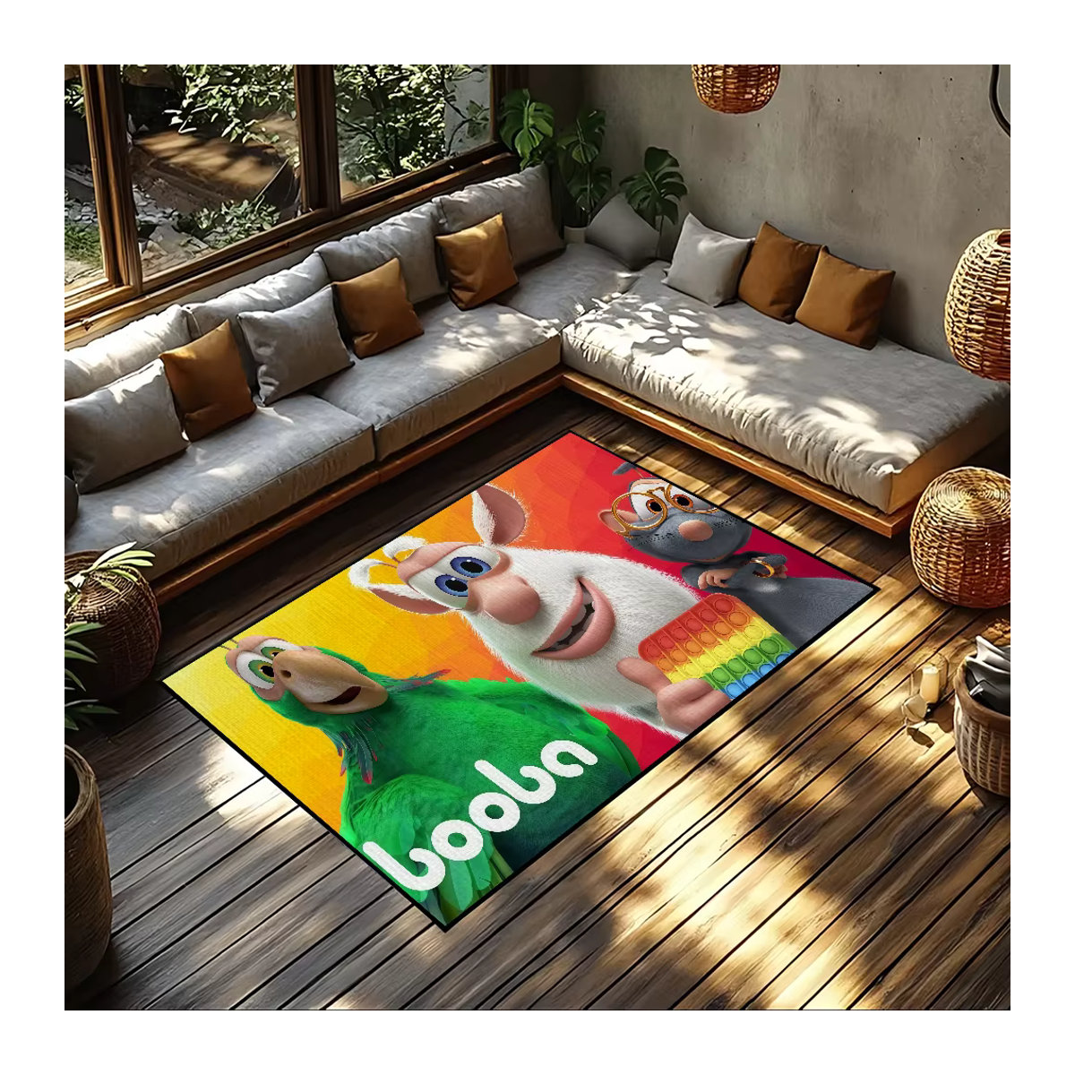 Booba Cartoon Fußmatte mehrfarbig für Wohnzimmer, Schlafzimmer oder Bad - Bild 3