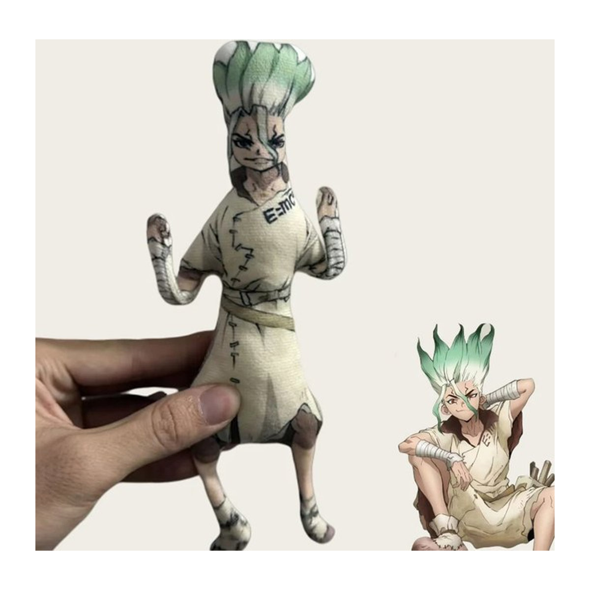 BOOCRE Anime Dr.STONE Ishigami Senkuu Cosplay Plüschfigur aus Baumwolle, mehrfarbig, abstrakte Dekoration - Bild 1