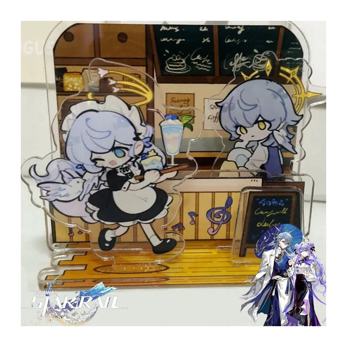 BOOCRE Honkai Star Rail Robin und Sunday Acryl-Figur als Desktop-Dekoration, mehrfarbig - Bild 1