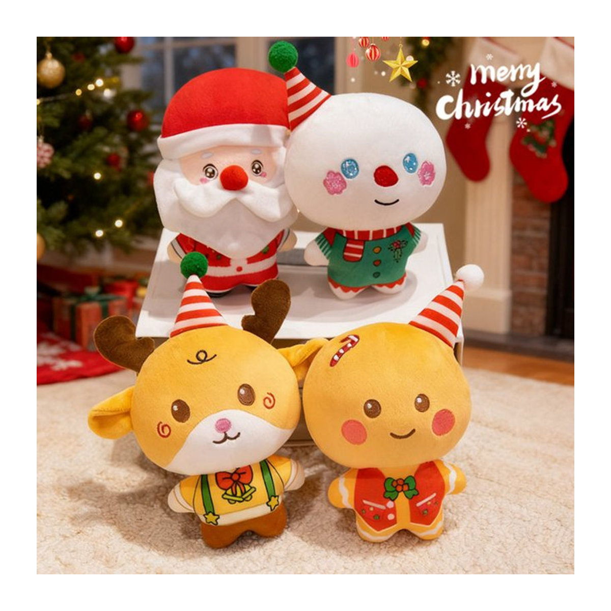 BOOKFONG Kawaii Weihnachtsmann Dekoration aus Textil in Mehrfarbig - Bild 1