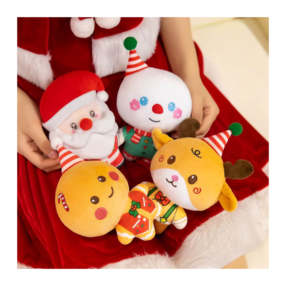 BOOKFONG Kawaii Weihnachtsmann Dekoration aus Textil in Mehrfarbig - Bild 3