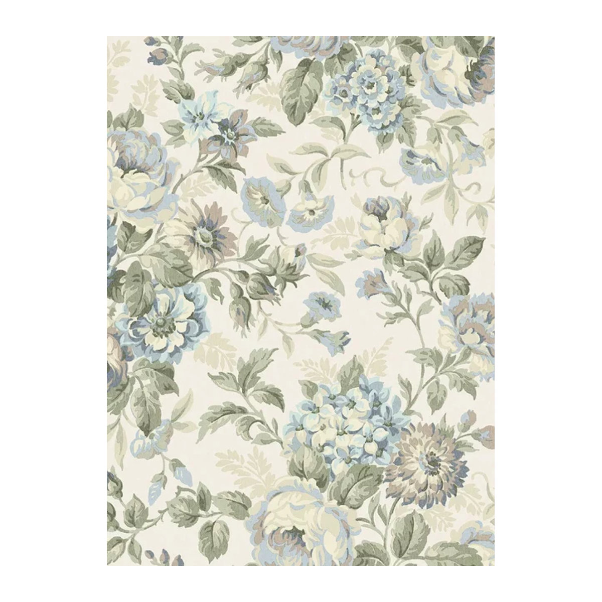 BoråsTapeter Wallpaper Hortensia 5726 Blumenmuster Blau Bunt aus Papier - Bild 1