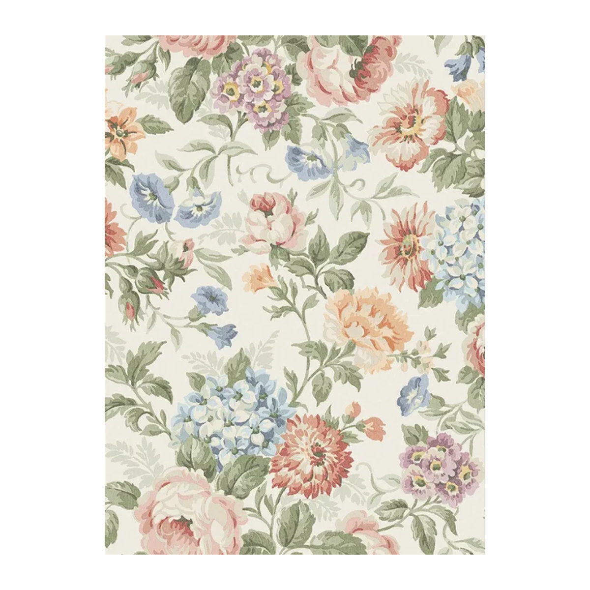 BoråsTapeter Wallpaper Hortensia 5728 Blumenmuster in Rosa, Blau und Bunt aus Papier - Bild 1