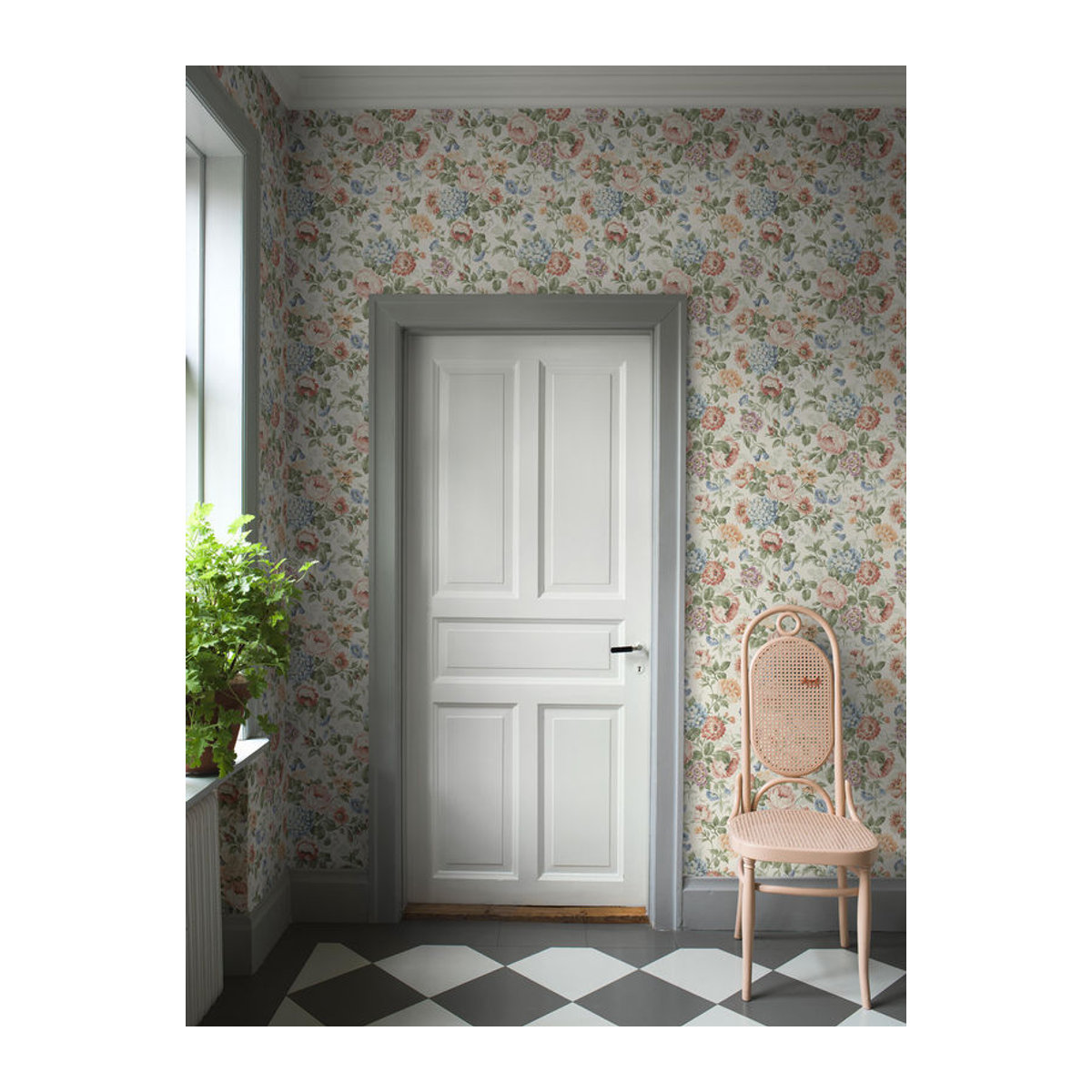 BoråsTapeter Wallpaper Hortensia 5728 Blumenmuster in Rosa, Blau und Bunt aus Papier - Bild 2