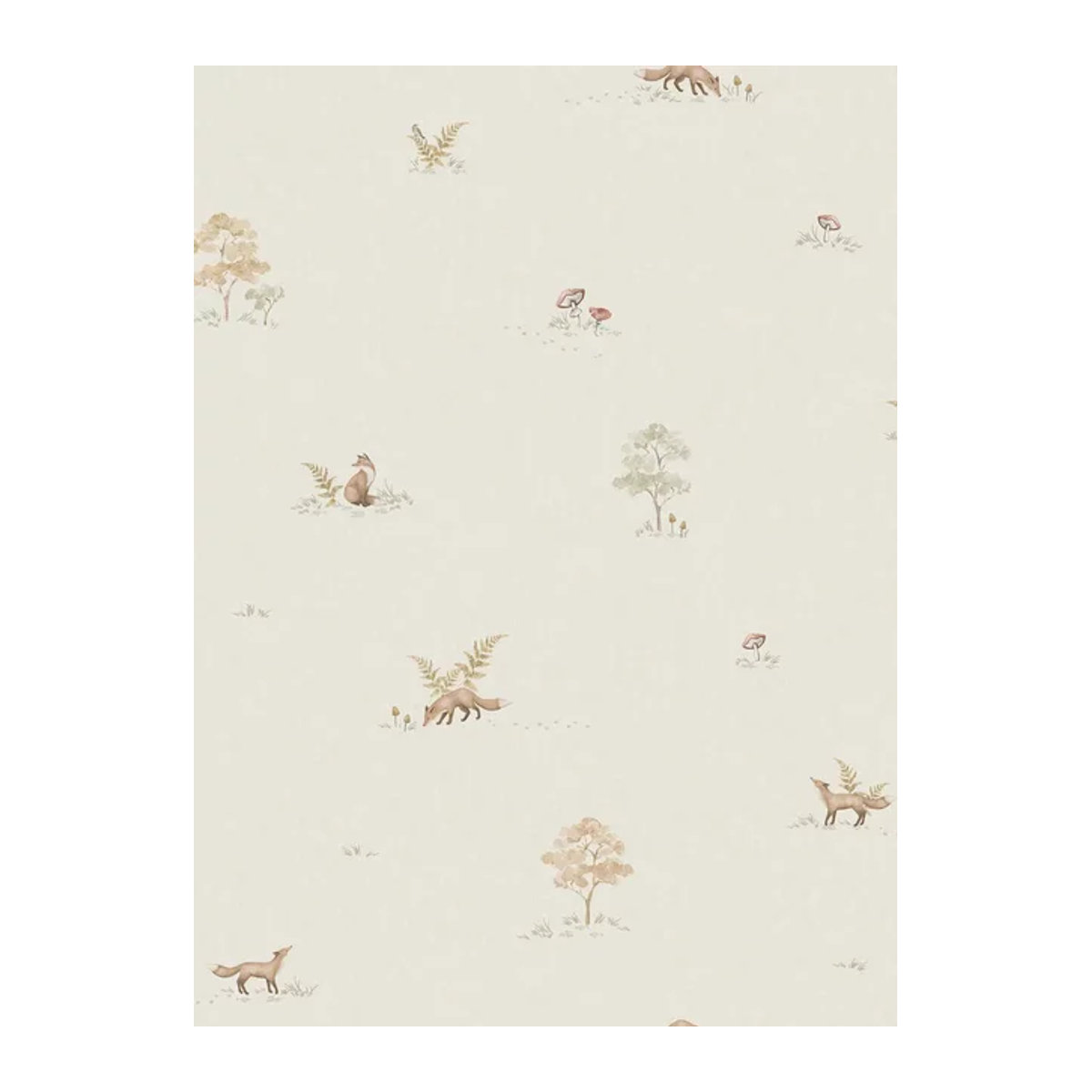 BoråsTapeter Wallpaper Little Fox Tapete mit Blumenmuster in Beige - Bild 1