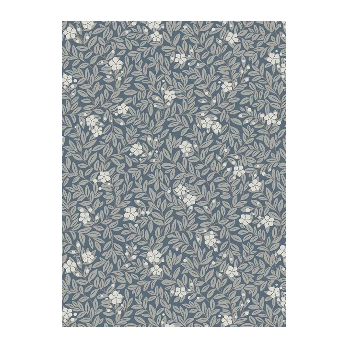 BoråsTapeter Wallpaper Myrten in Weiß und Blau mit Blumenmuster - 5717 - Bild 1
