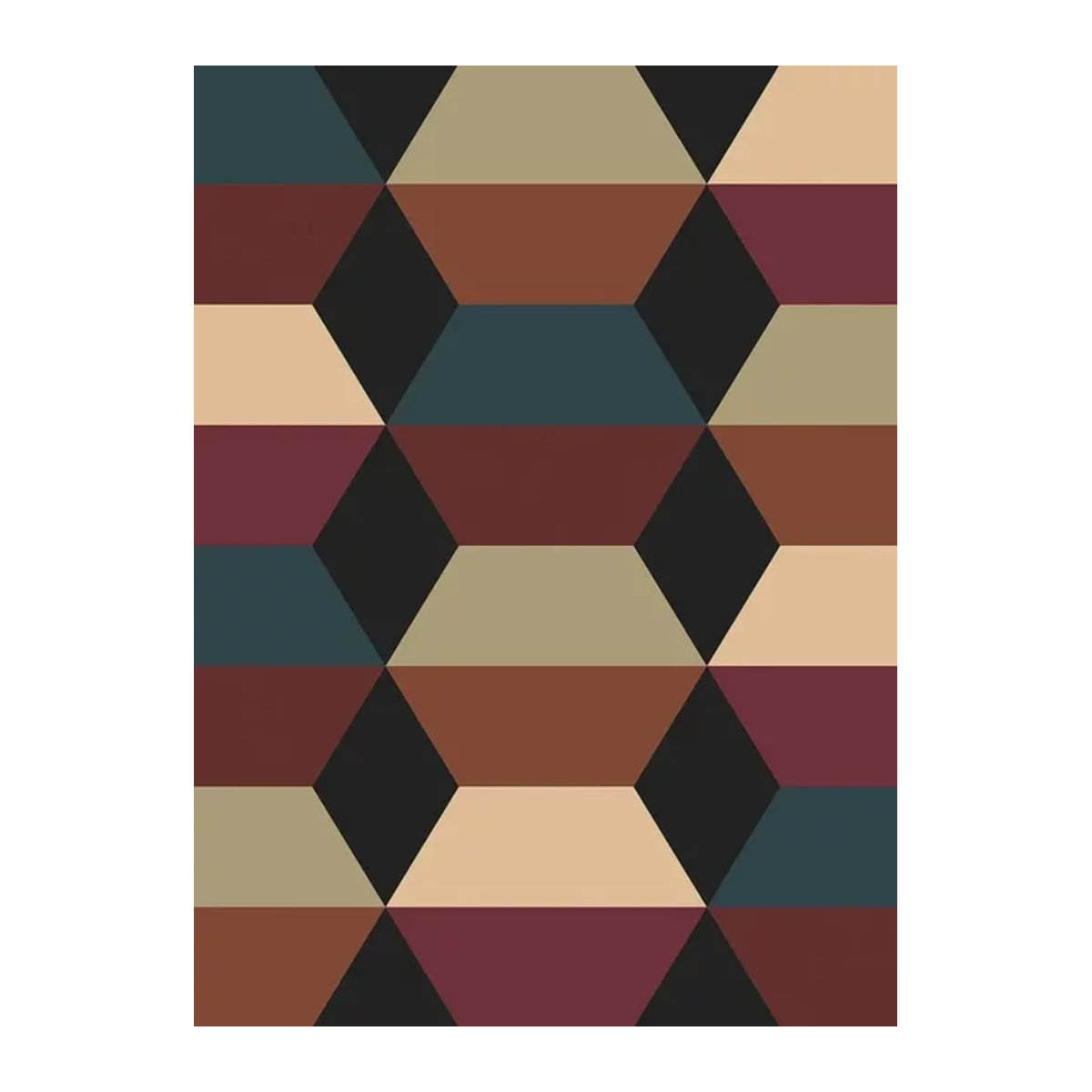 Boråstapeter Wallpaper Prisma Geometrisch in Beige, Braun und Bunt aus Papier - Bild 1