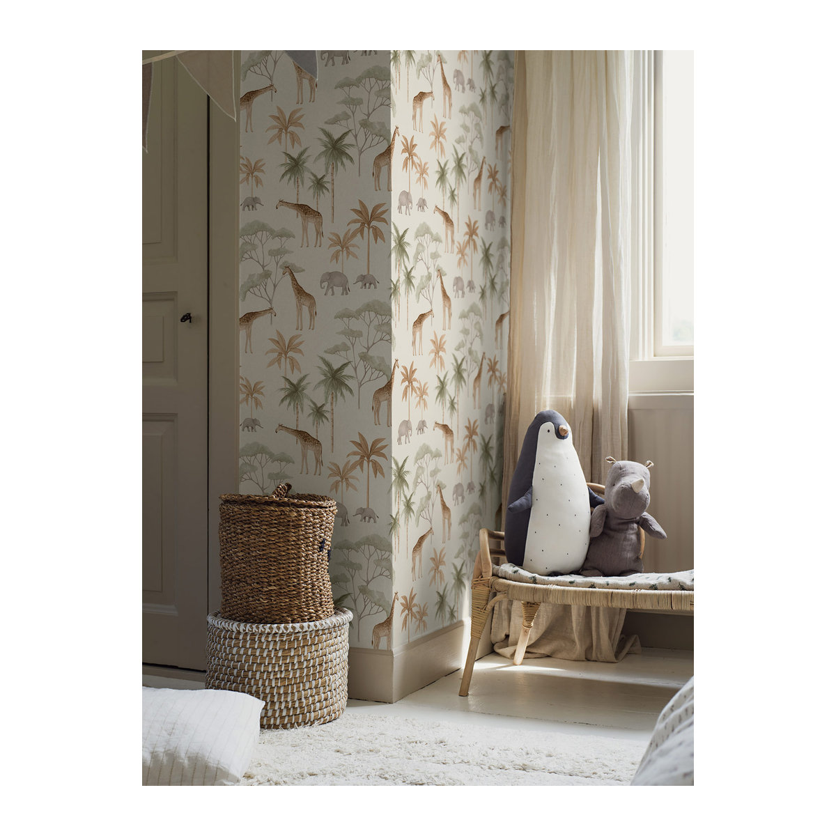 BoråsTapeter Wallpaper Savannah 6939 Tapete mit Tiermuster in Beige aus Papier - Bild 1