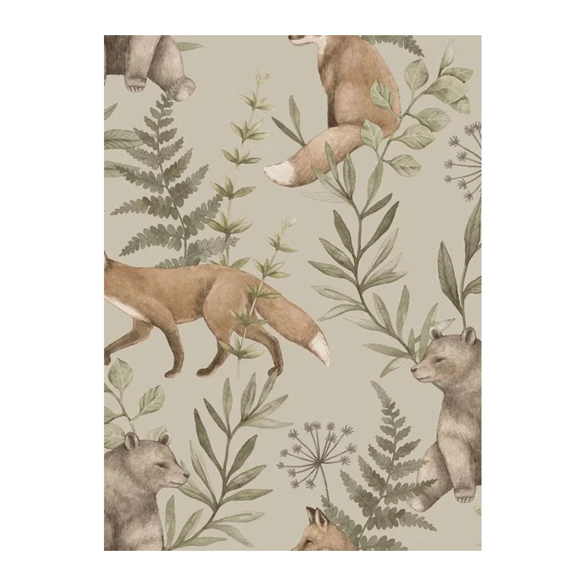 BoråsTapeter Wallpaper Wild Forest 6921 mit buntem Tierprint - Bild 1