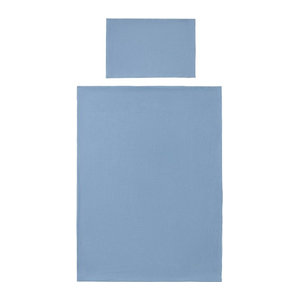 Bornino Home Wende-Bettwäsche aus Musselin in Blau, Kissenbezug: 40 x 60 cm, Deckenbezug: 100 x 135 cm