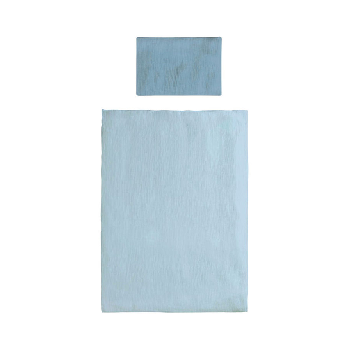 Bornino Home Wende-Bettwäsche aus Musselin in Blau, Kissenbezug: 40 x 60 cm, Deckenbezug: 100 x 135 cm - Bild 2