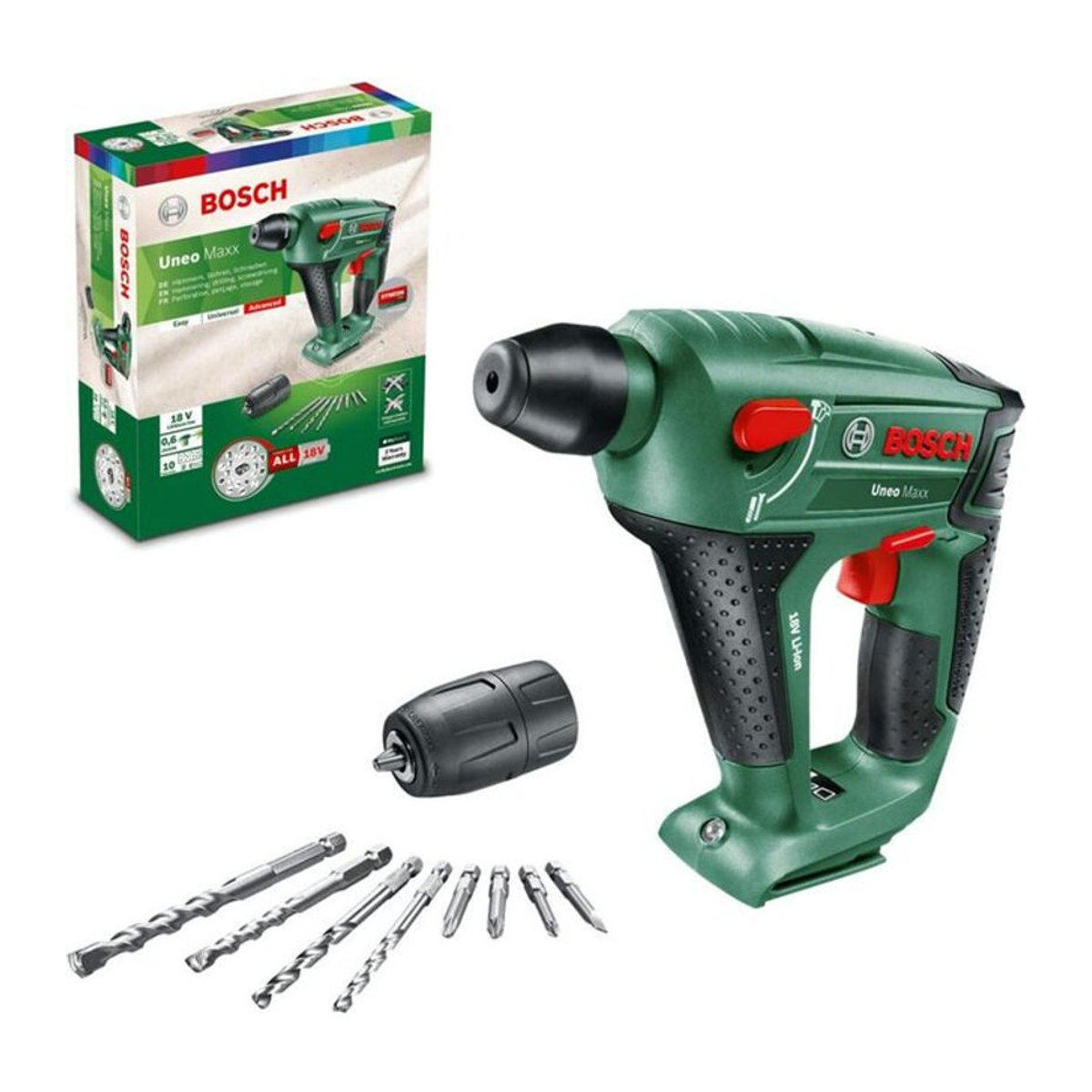 Bosch Home and Garden Uneo Maxx SDS-Quick-Akku-Bohrhammer 18V Li-Ion ohne Akku - Bild 2