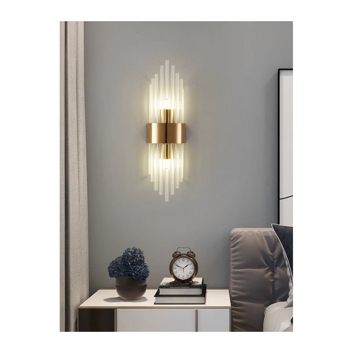 BOSSEN Moderne Kristall-Wandleuchte aus Edelstahl in Gold/Schwarz mit G9-Fassung - Bild 3
