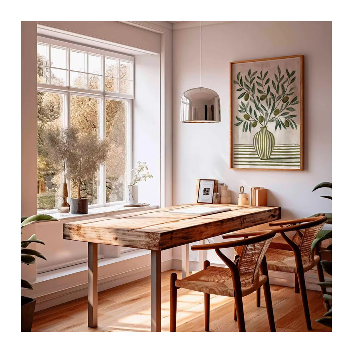 Botanisches Poster mit Olivenzweig in Grün, florale Wandkunst im Landhausstil aus Papier - Bild 3