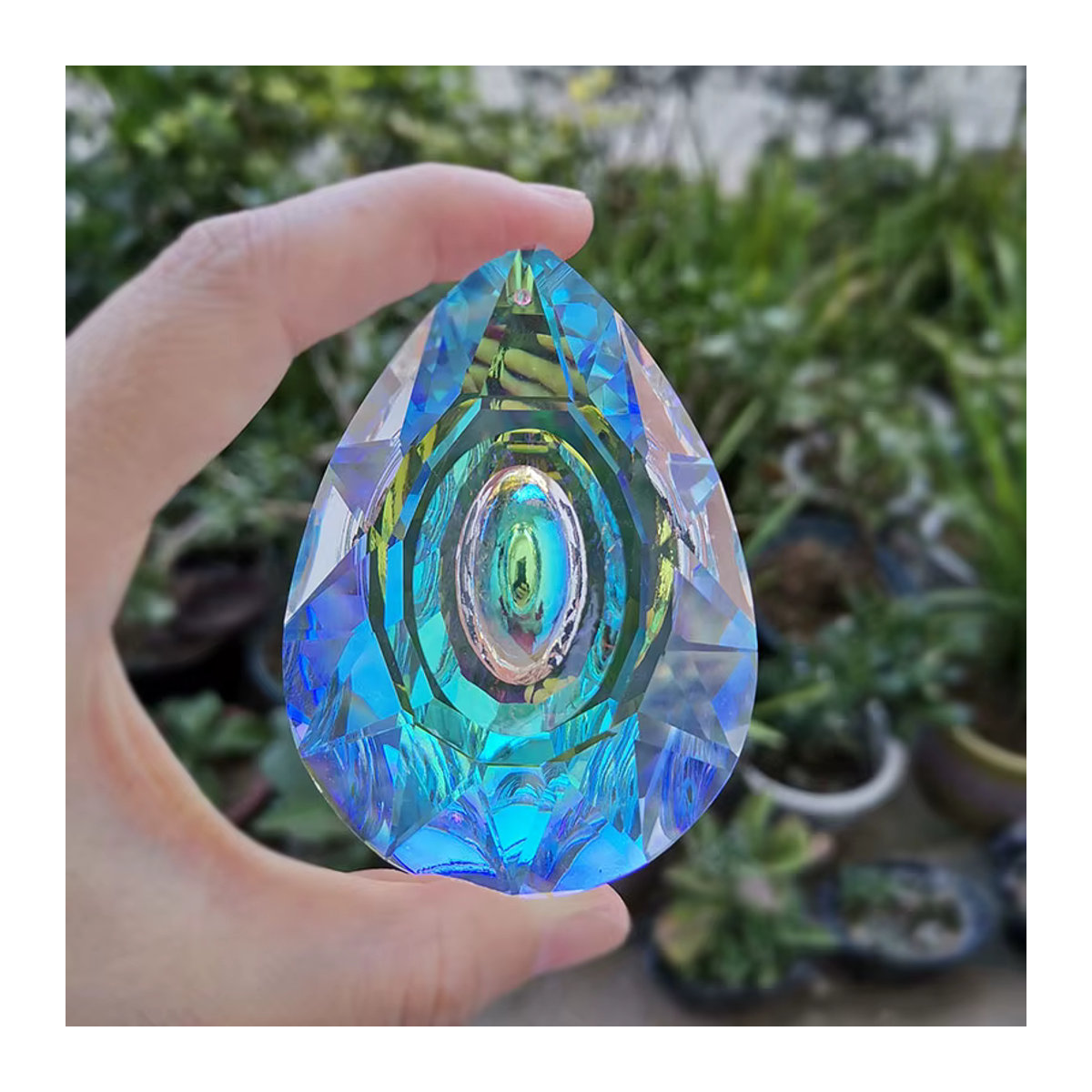 BOTG Kristall Prisma Sun Catcher aus Glas in Mehrfarbig, Geometrischer Anhänger für Fenster und Dekoration, Durchmesser: 7,6 cm - Bild 2
