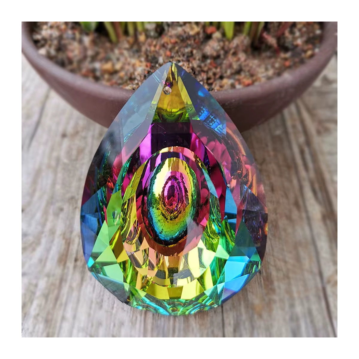 BOTG Kristall Prisma Sun Catcher aus Glas in Mehrfarbig, Geometrischer Anhänger für Fenster und Dekoration, Durchmesser: 7,6 cm - Bild 4