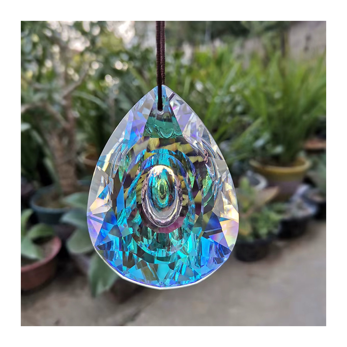 BOTG Kristall Prisma Sun Catcher aus Glas in Mehrfarbig, Geometrischer Anhänger für Fenster und Dekoration, Durchmesser: 7,6 cm - Bild 5