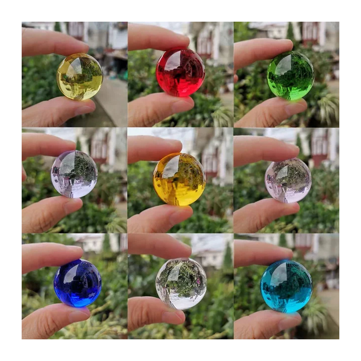 BOTG Kristallkugel aus Glas als geometrisches Ornament in Transparent und Mehrfarbig, Durchmesser: 3 cm - Bild 1