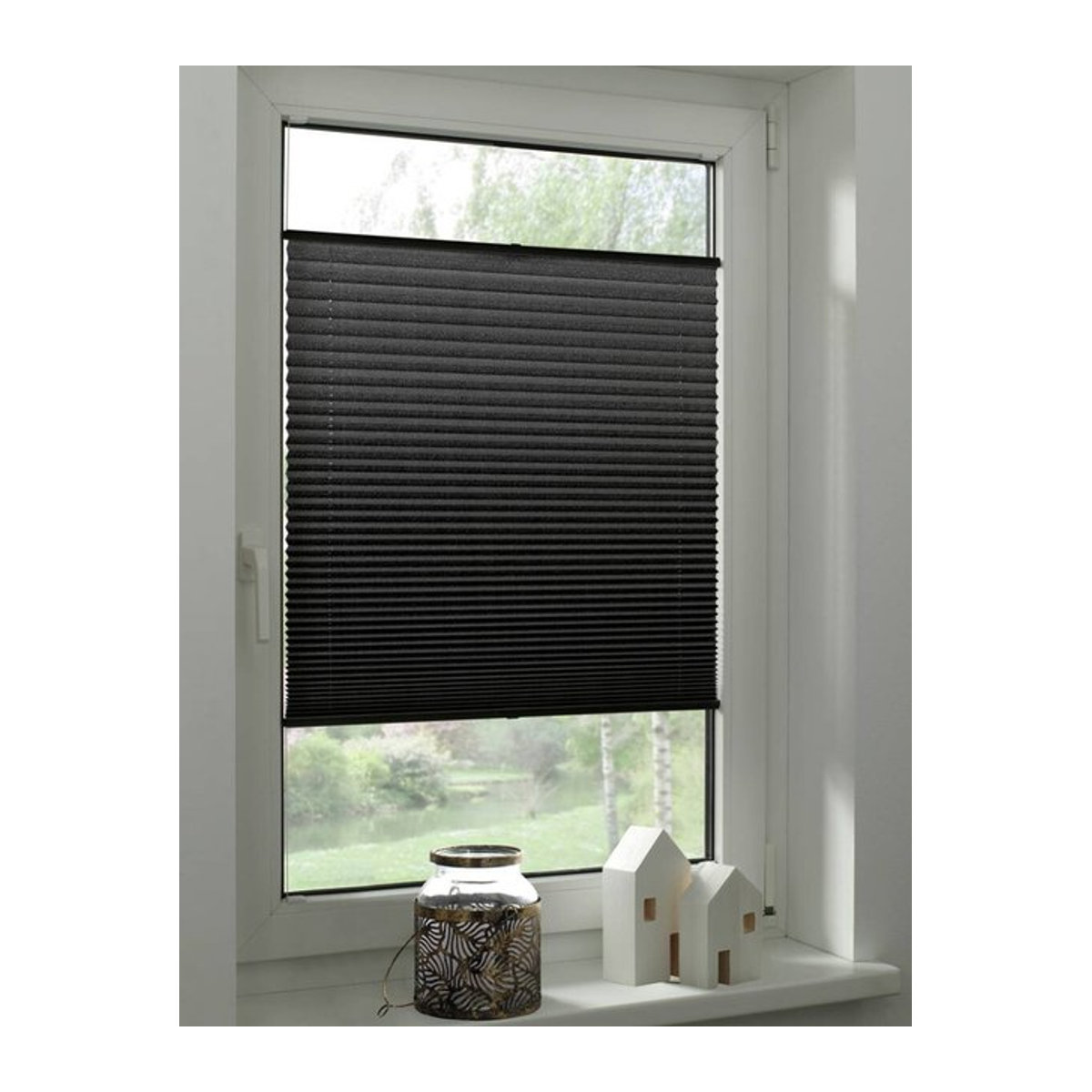 Boviva Spannplissee schwarz B: 55 cm, H: 130 cm - Bild 1