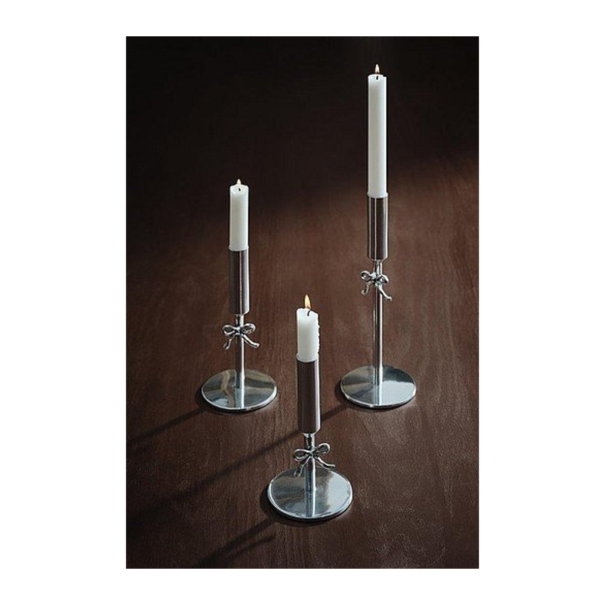 BOWY Kerzenhalter 3er-Pack Becher aus Metall in Gold und Silber für Tafelkerzen - Bild 1