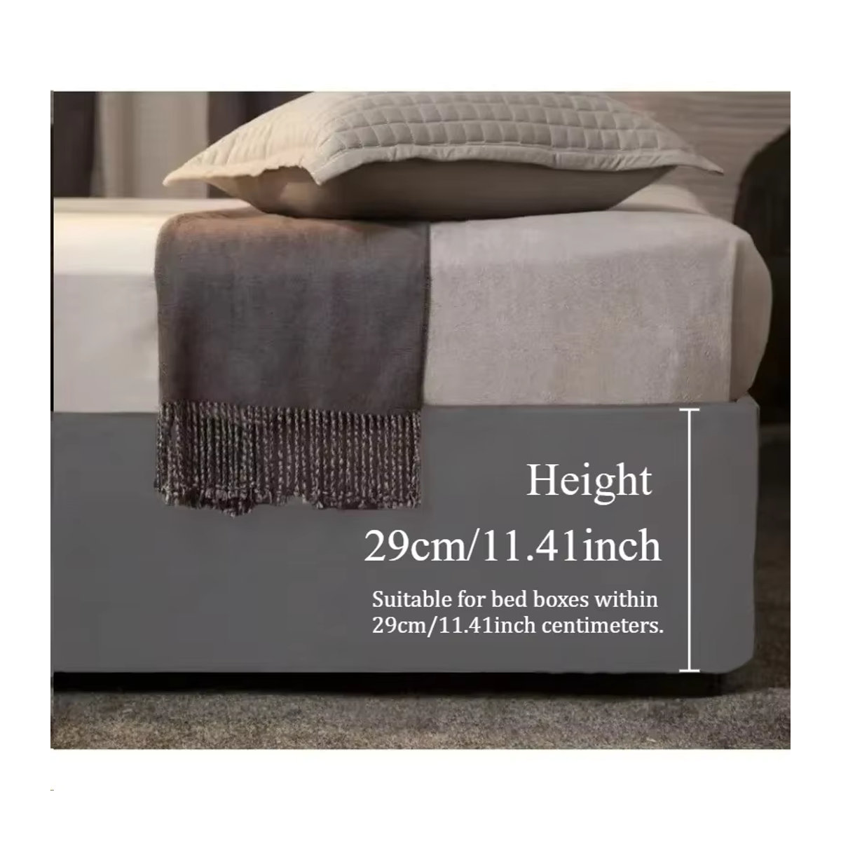 Boxspring-Bezug mit Bettrock als Matratzenschoner-Ummantelung in Weiß oder Grau - Bild 2