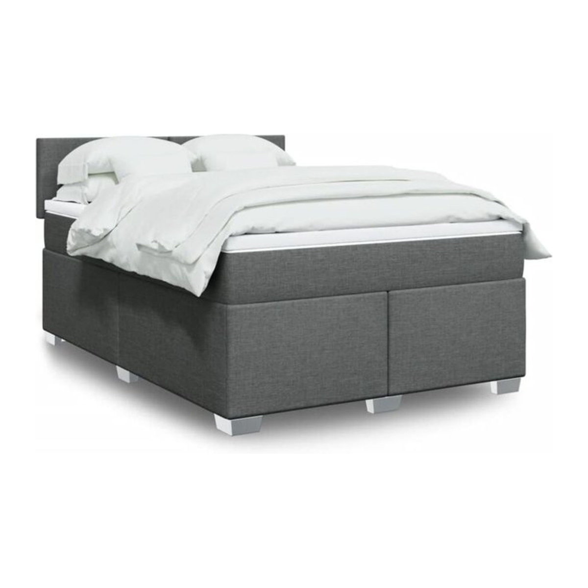 Boxspringbett mit Matratze von vidaxl in Anthrazit aus Stoff, B/T: 140 x 200 cm - Bild 1