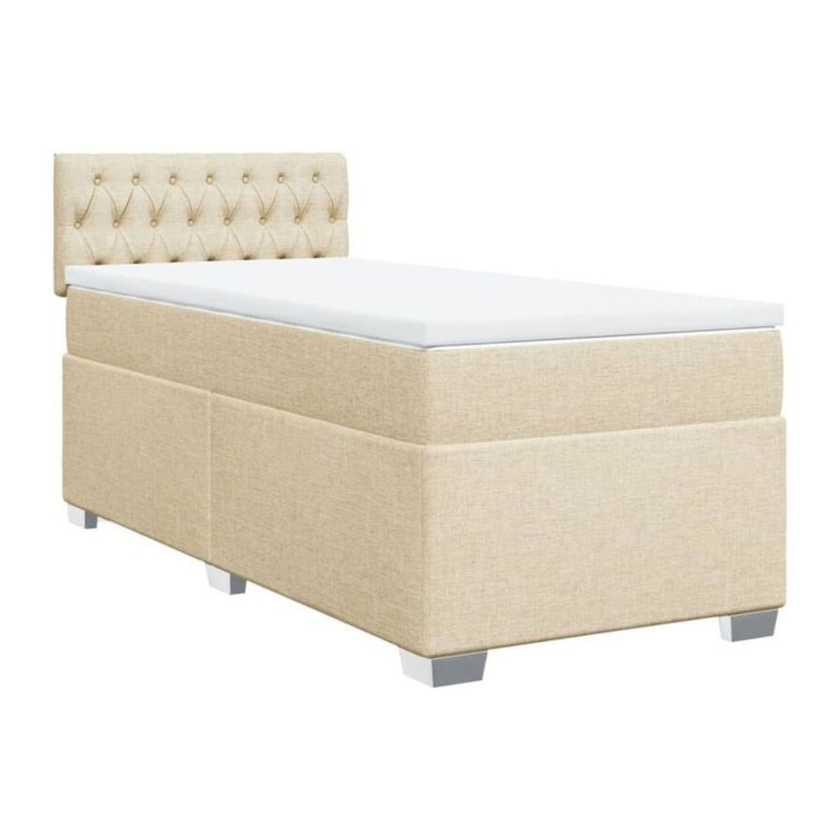 Boxspringbett mit Matratze von vidaxl in Beige aus Stoff, B/T/H: 90 x 200 x 100,5 cm - Bild 1