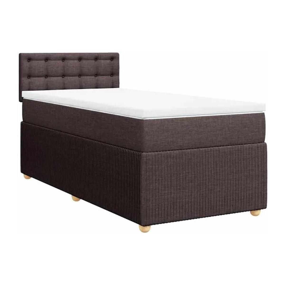 Boxspringbett mit Matratze von vidaxl in Braun aus Stoff, B/T/H: 100 x 200 x 100,5 cm - Bild 1