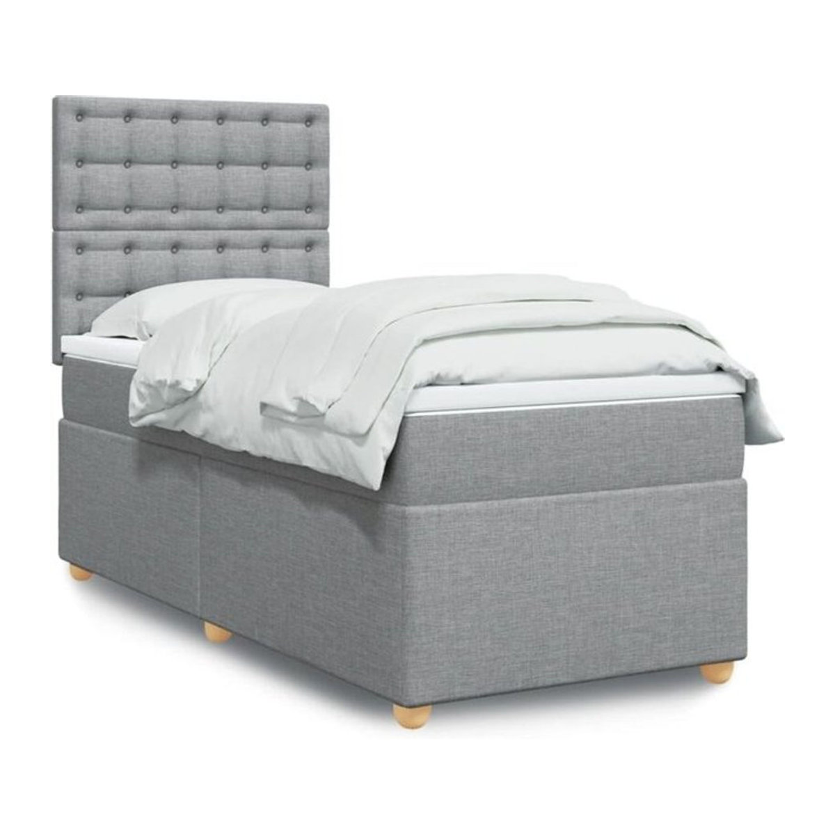 Boxspringbett mit Matratze von vidaxl in Grau aus Stoff, B/T: 100 x 200 cm - Bild 1