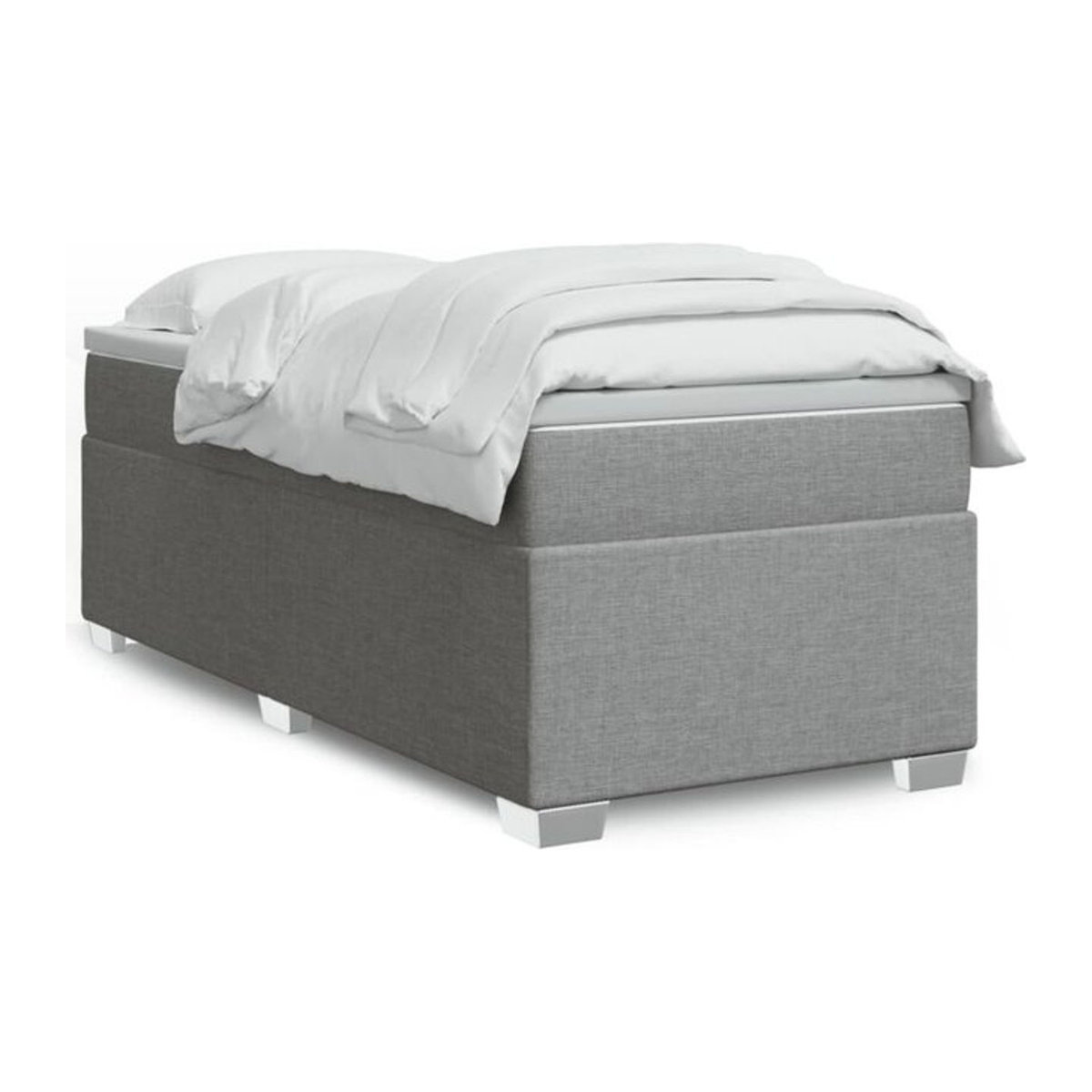 Boxspringbett mit Matratze von vidaxl in Grau aus Stoff, B/T/H: 80 x 200 cm - Bild 1