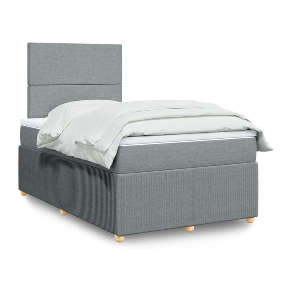 Boxspringbett mit Matratze von VIDAXL in Grau und Weiß aus Stoff und Holzwerkstoff, B/T/H: 120 x 200 x 140,5 cm - Bild 1