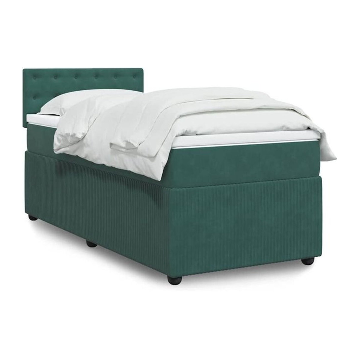 Boxspringbett mit Matratze von vidaxl in Grün aus Samt, B/T/H: 90 x 200 x 100,5 cm - Bild 1