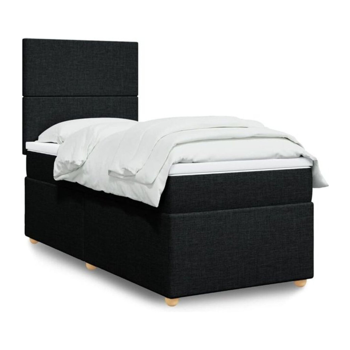 Boxspringbett mit Matratze von vidaxl in Schwarz aus Stoff, B/B: 80 x 200 cm - Bild 1