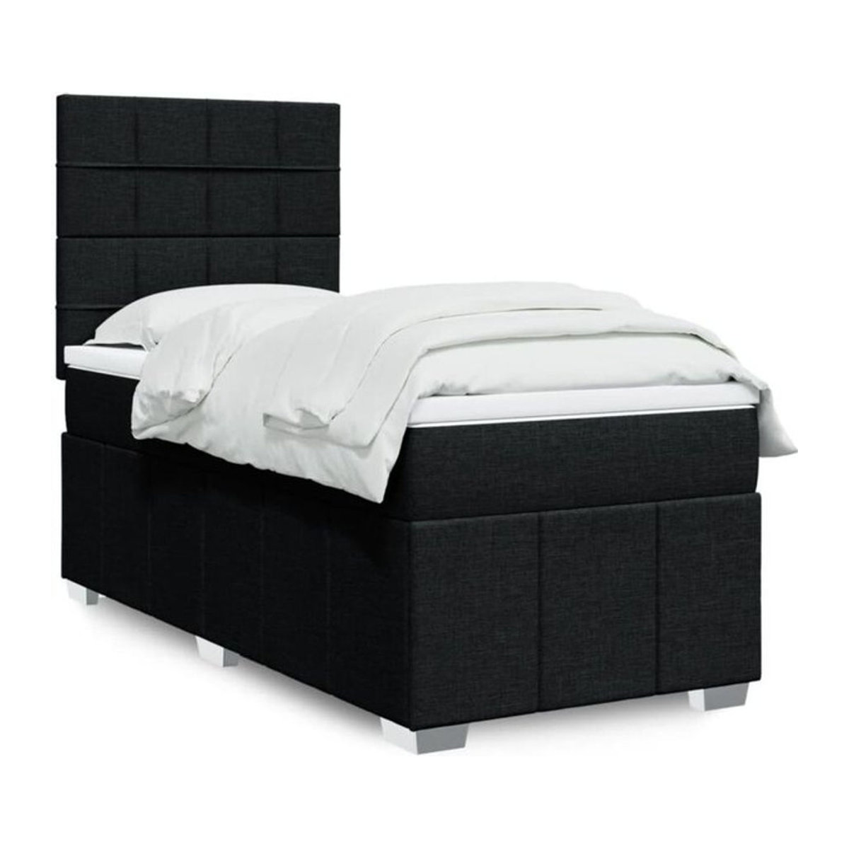 Boxspringbett mit Matratze von vidaxl in Schwarz aus Stoff, B/T: 90 x 190 cm - Bild 1