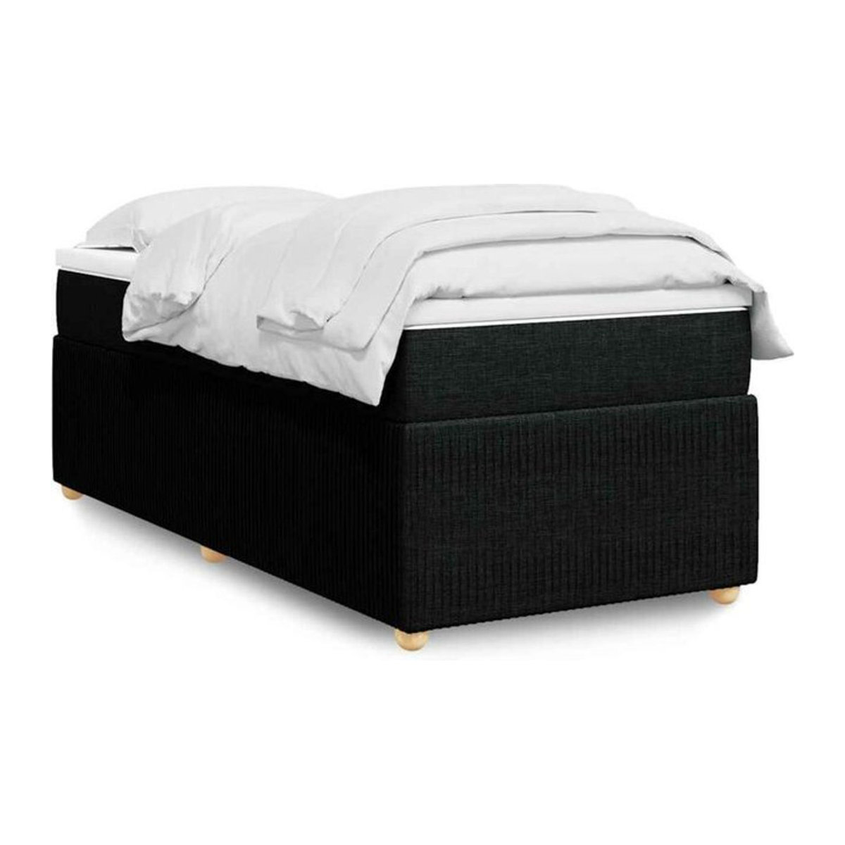 Boxspringbett mit Matratze von vidaxl in Schwarz aus Stoff und Holzwerkstoff, B/T/H: 80 x 200 x 46 cm - Bild 1