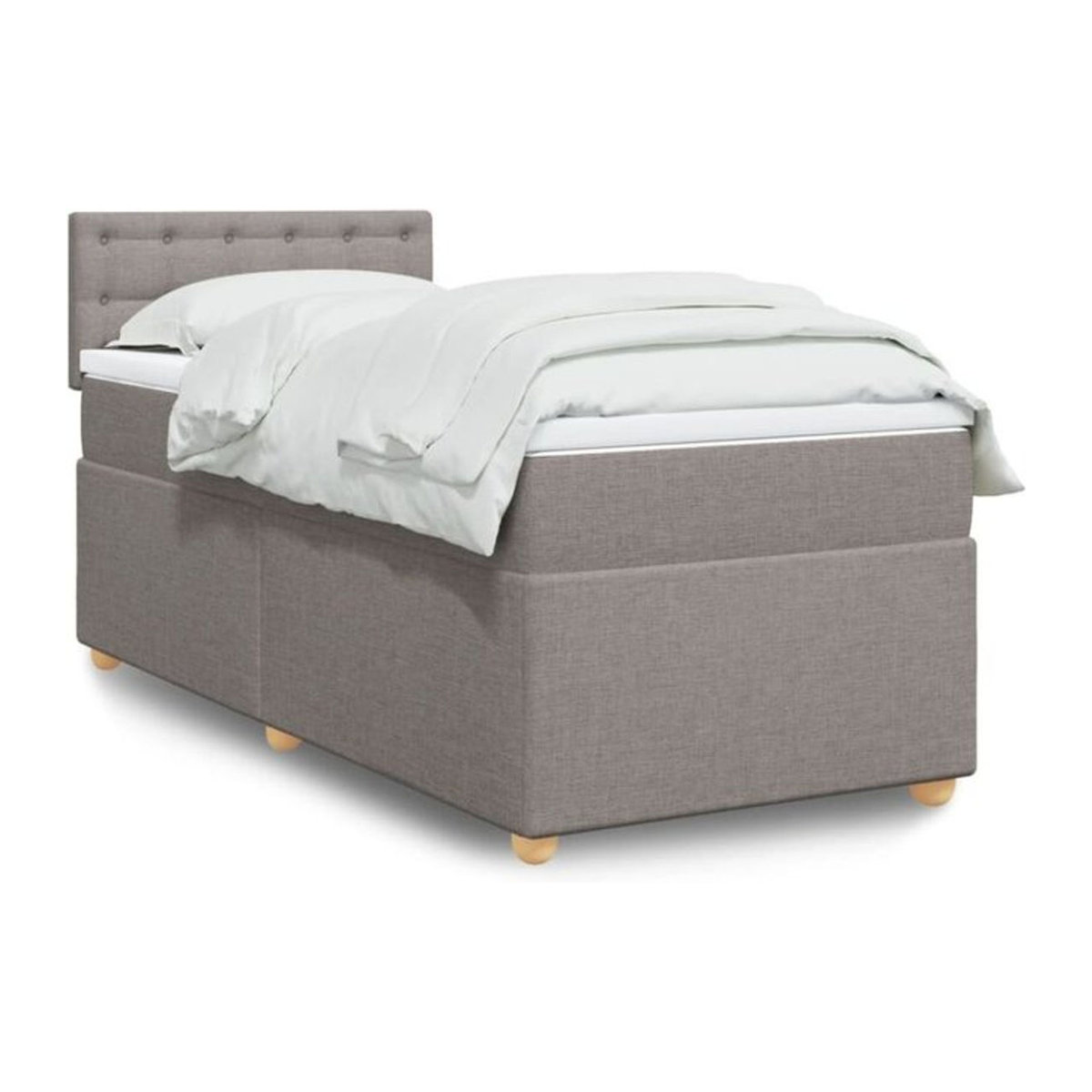 Boxspringbett mit Matratze von vidaxl in Taupe aus Stoff, B/T/H: 90 x 200 x 100,5 cm - Bild 1