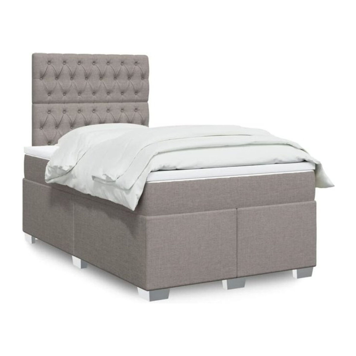 Boxspringbett mit Matratze von vidaxl in Taupe meliert aus Stoff, B/T: 120 x 190 cm - Bild 1