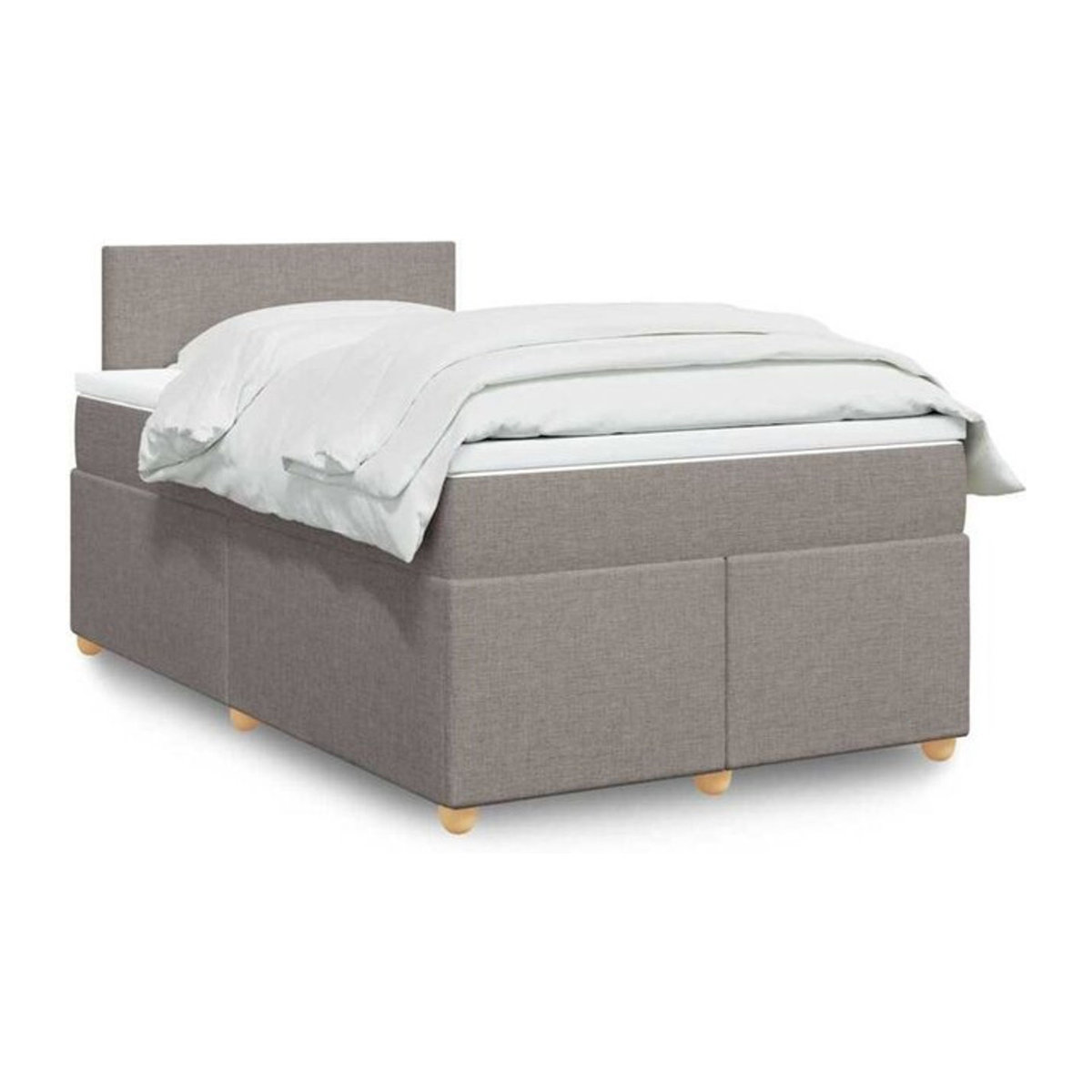 Boxspringbett mit Matratze von vidaxl in Taupe meliert, modernes Polsterbett aus Stoff, B/T/H: 120 x 190 x 100,5 cm - Bild 1