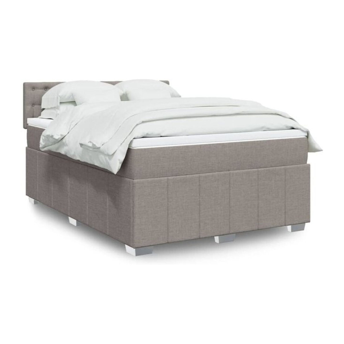 Boxspringbett mit Matratze von vidaxl in Taupe meliert, Stoff, B/T: 140 x 200 cm - Bild 1