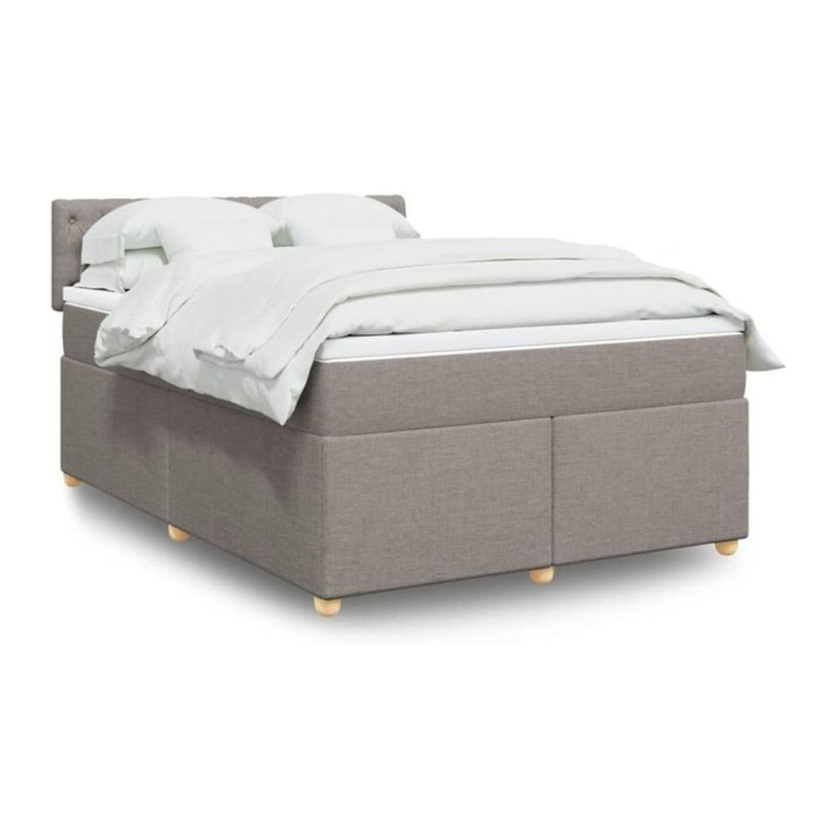 Boxspringbett mit Matratze von vidaxl in Taupe meliert, Stoff, B/T: 140 x 200 cm - Bild 1