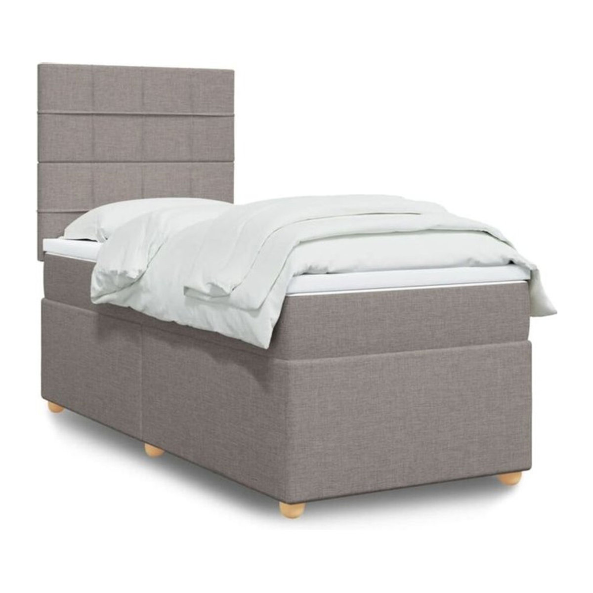 Boxspringbett mit Matratze von vidaxl in Taupe meliert, Stoff und Holzwerkstoff, B/T/H: 100 x 200 x 140,5 cm - Bild 1