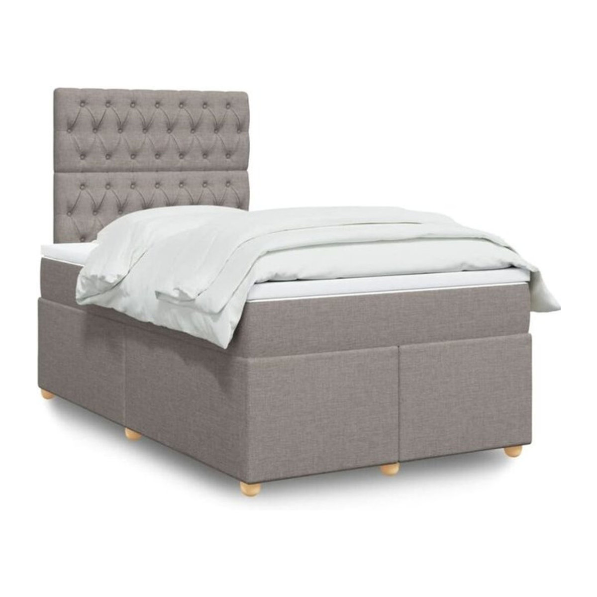 Boxspringbett mit Matratze von vidaxl in Taupe meliert, Stoff und Holzwerkstoff, B/T/H: 120 x 200 x 150,5 cm - Bild 1
