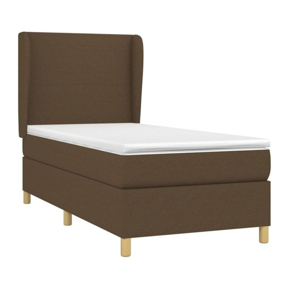 Boxspringbett vidaxl in Braun mit Matratze aus Stoff, B/T/H: 80 x 200 cm - Bild 1
