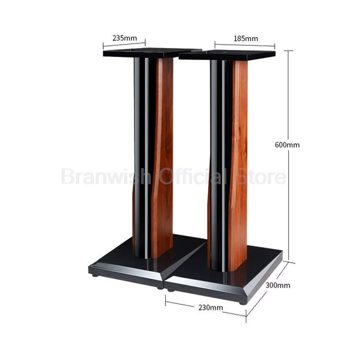 Branwish Modernes Lautsprecherständer-Set aus Holz in Braun für HiFi-Boxen und Verstärker - Bild 5