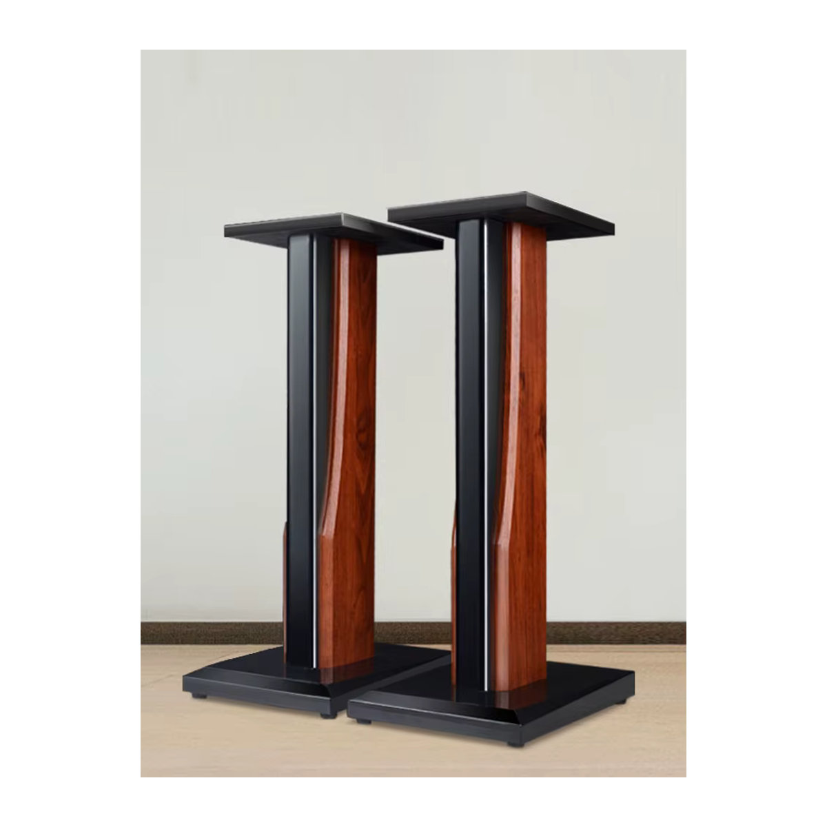 Branwish Modernes Lautsprecherständer-Set aus Holz in Braun für HiFi-Boxen und Verstärker - Bild 6